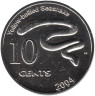  Кокосовые острова. 10 центов 2004 год. Морская змея. 