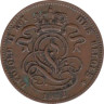  Бельгия. 1 сантим 1902 год. Лев. DES BELGES 