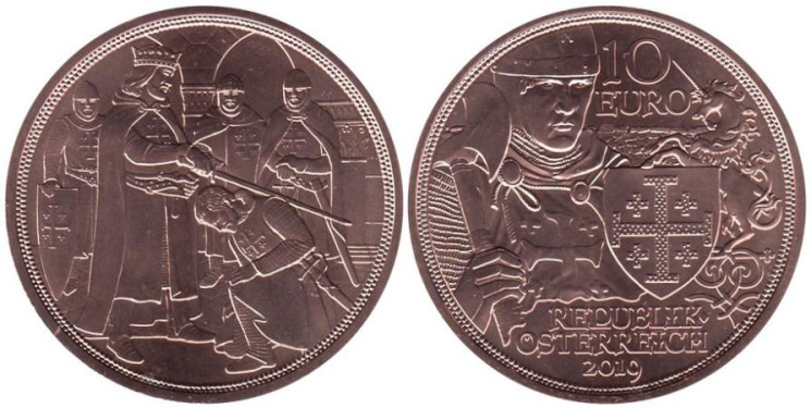  Австрия. 10 евро 2019 год. Рыцарские истории. Приключение. 