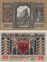 Бона. Германия. Гослар 50 пфеннигов 1920 год. Нотгельд. (XF)