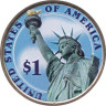  США. 1 доллар 2008 год. 5-й президент  Джеймс Монро (1817-1825). цветное покрытие. 