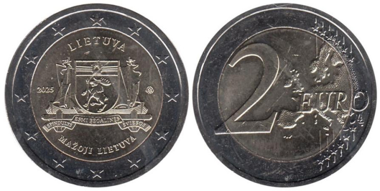  Литва. 2 евро 2025 год. Литовские этнографические регионы - Малая Литва. 