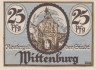  Бона. Германия. Виттенбург 25 пфеннигов 1922 год. Нотгельд. (XF) 
