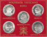  Ватикан. Набор жетонов 2005 год. Римские Папы ХХ века. (5 штук в буклете) 