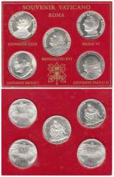 Ватикан. Набор жетонов 2005 год. Римские Папы ХХ века. (5 штук в буклете)