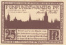  Бона. Германия. Падерборн 25 пфеннигов 1921 год. Старинный фахверковый дом и круглая башня. Нотгельд коричневый. (XF) 