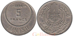 Тунис. 5 франков 1954 (١٣٧٣) год. Французский протекторат.