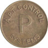  Великобритания. Парковочный жетон A.P.T. Control Systems. (25 мм) 