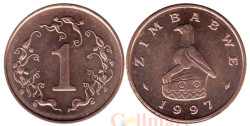Зимбабве. 1 цент 1997 год. Птица Зимбабве (Хунгве).