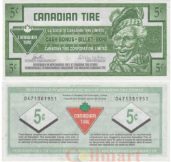Бона. Канада 5 центов 2012 год. Канадский купон на шины. (1) (AU)