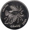  Кокосовые острова. 20 центов 2004 год. Рыба-лев. 