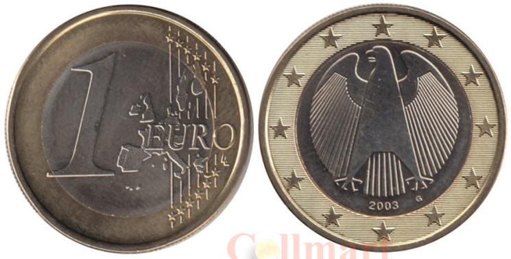  Германия. 1 евро 2003 год. Федеральный орёл. (G) 