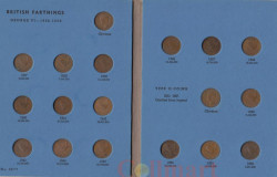 Великобритания. Набор монет 1 фартинг 1937-1956 год. (24 штуки в буклете)