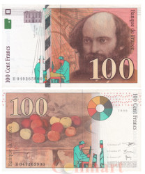 Бона. Франция 100 франков 1998 год. Поль Сезанн. (XF)