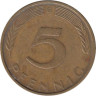  ФРГ. 5 пфеннигов 1977 год. (G) 