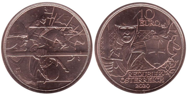  Австрия. 10 евро 2020 год. Рыцарские истории. Мужество. 