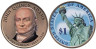  США. 1 доллар 2008 год. 6-й президент Джон Куинси Адамс (1825-1829). цветное покрытие. 