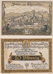 Бона. Германия. Прин-ам-Кимзее 10 пфеннигов 1920 год. Нотгельд. (XF)