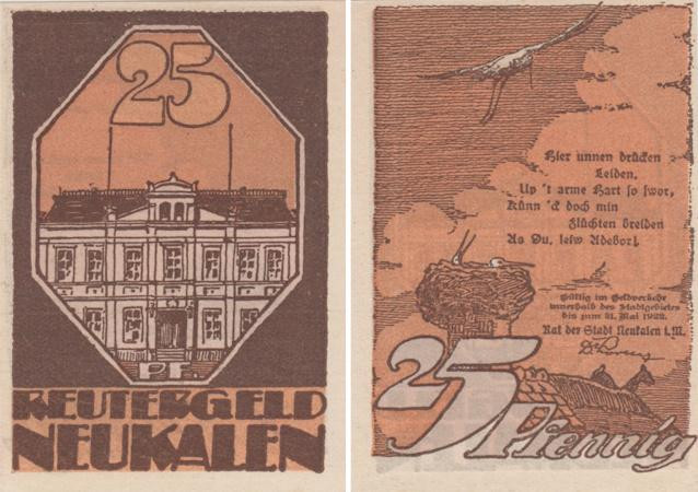  Бона. Германия. Нойкален 25 пфеннигов 1922 год. Нотгельд. (XF) 