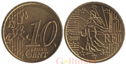 Франция. 10 евроцентов 2001 год. Сеятельница.