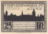  Бона. Германия. Падерборн 25 пфеннигов 1921 год. Старинный фахверковый дом и круглая башня. Нотгельд черный. (XF) 