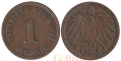 Германская империя. 1 пфенниг 1907 год. (D)