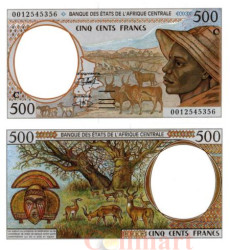 Бона. Центральная Африка, Республика Конго (литера C) 500 франков 2000 год. Погонщик быков. (Пресс)