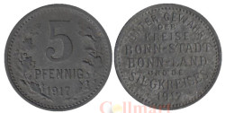 Германия. Бонн. 5 пфеннигов 1917 год. Дубовые ветки. Нотгельд.