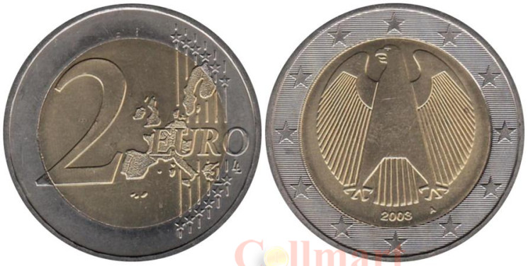  Германия. 2 евро 2003 год. Федеральный орёл. (A) 