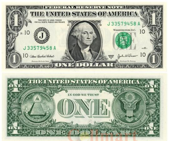  Бона. США 1 доллар 2003 год. Джордж Вашингтон. (Пресс) 