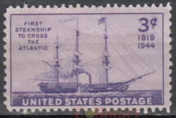 Марка. США 1944 год. 125-летие трансатлантического перехода "Саванны".