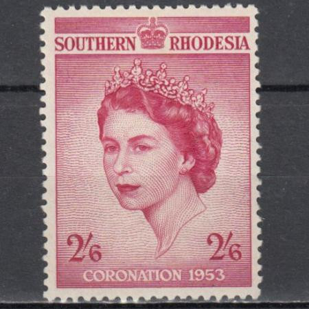  Марка. Южная Родезия 1953 год. Коронация королевы Елизаветы II. 