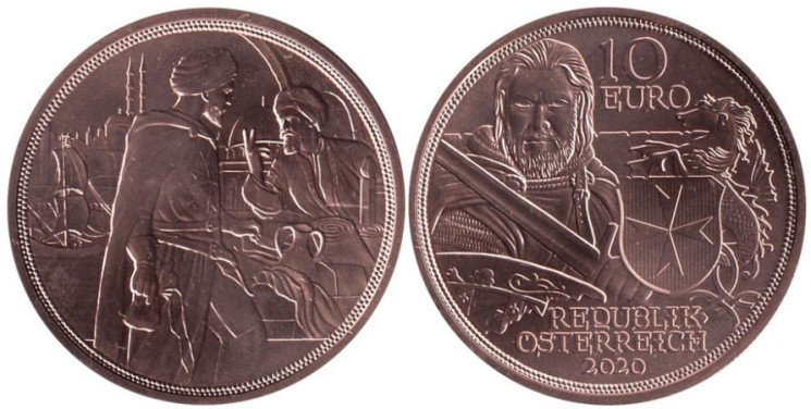  Австрия. 10 евро 2020 год. Рыцарские истории. Стойкость. 