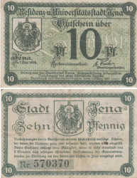 Бона. Германия. Йена 10 пфеннигов 1917 год. Нотгельд. (VF)
