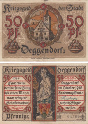 Бона. Германия. Деггендорф 50 пфеннигов 1918 год. Нотгельд. (VF)