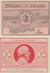 Бона. Германия. Хайде 20 пфеннигов без года. Нотгельд. (XF)