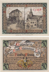 Бона. Германия. Орламюнде 50 пфеннигов 1920 год. Нотгельд. (XF)