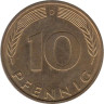 ФРГ. 10 пфеннигов 1996 год. (D) 