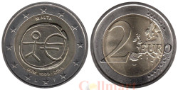 Мальта. 2 евро 2009 год. 10 лет монетарной политики ЕС (EMU) и введения евро.