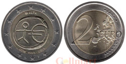 Мальта. 2 евро 2009 год. 10 лет монетарной политики ЕС (EMU) и введения евро.