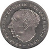  ФРГ. 2 марки 1977 год. Теодор Хойс, 20 лет Федеративной Республике (1949-1969). (D) 