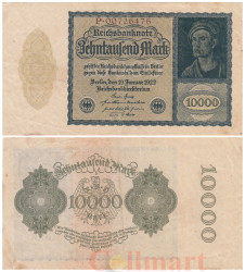 Бона. Германия (Веймарская республика) 10.000 марок 1922 год. Молодой человек. P-72a.2 (F)
