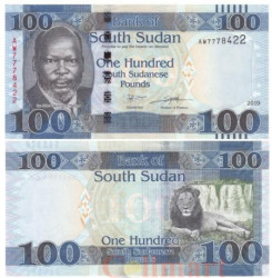 Бона. Южный Судан 100 фунтов 2019 год. Лев. (Пресс)