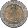  Германия. 2 евро 2002 год. Федеральный орёл. (D) 