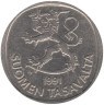  Финляндия. 1 марка 1991 год. Герб. 
