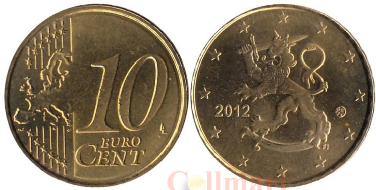  Финляндия. 10 евроцентов 2012 год. 