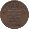  Саксония. 2 пфеннига 1855 год. Король Иоганн. 