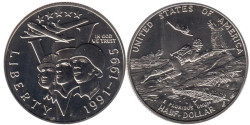 США. 1/2 доллара 1993 год. 50 лет победы во Второй Мировой войне. (Р) (BU)