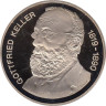  Швейцария. 5 франков 1990 год. 100 лет со дня смерти Готфрида Келлера. 