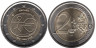  Испания. 2 евро 2009 год. 10 лет монетарной политики ЕС (EMU) и введения евро. 